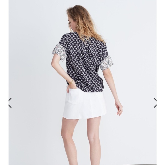 Madewell Print-Mix Drop-Shoulder Top in Blossoming Vines - Size M - Picture 4 of 8